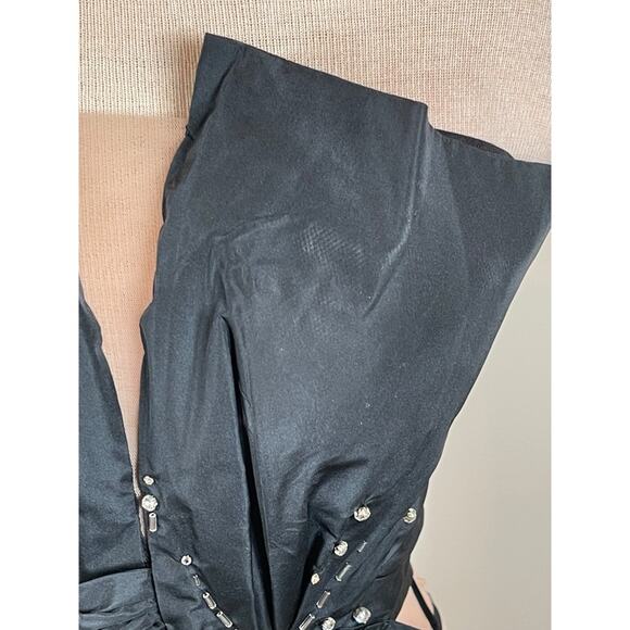 Nafsika Skourti Corset Knot Floral Beaded Top in Black Size 4 - Picture 5 of 11